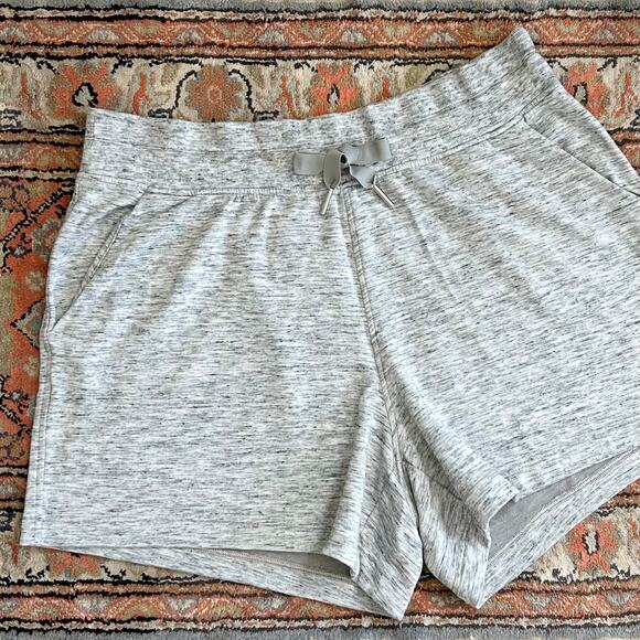 Athleta Drawstring Waist Heather Grey Tencel Cotton Sweat Shorts - Picture 1 of 10